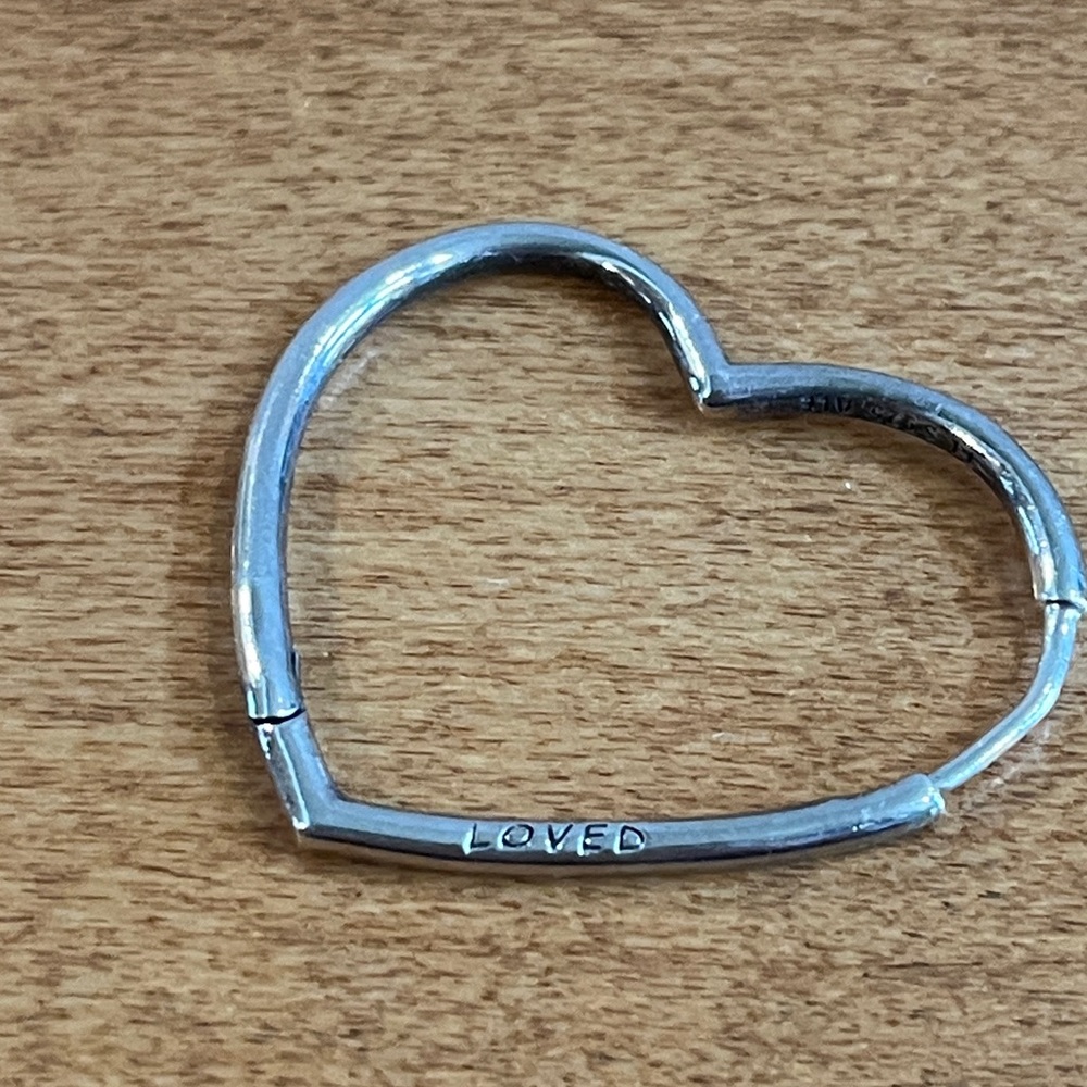 Pandora ALE Loved Sterling Silver 925 Open Heart Hoop Earrings - Picture 3 of 6